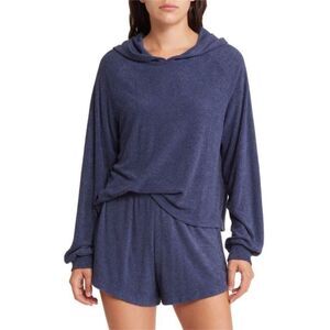 Treasure & Bond Women's Rayon Blend Terry Rib Pullover Hoodie Size Medium